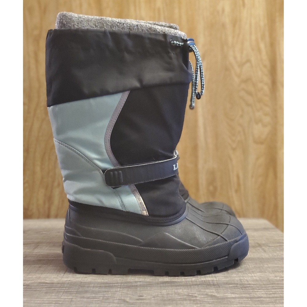 LL‎ Bean Northwoods Insulated Snow Boots Youth Size 6 Black Blue